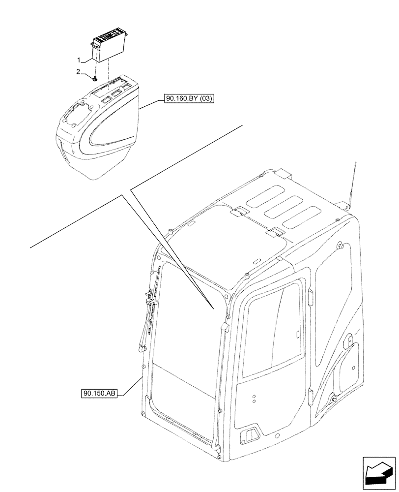 Схема запчастей Case CX130D LC - (55.051.AA) - A/C CONTROL PANEL (55) - ELECTRICAL SYSTEMS