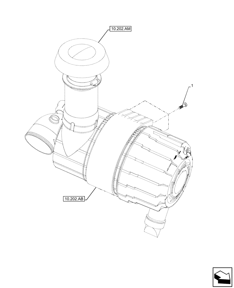 Схема запчастей Case 580SN WT - (10.202.AH) - AIR CLEANER, SUPPORT (10) - ENGINE