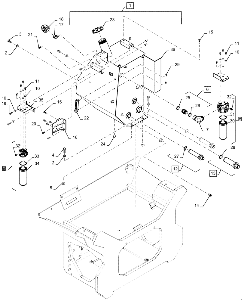 Схема запчастей Case 1150M WT/LGP - (35.300.AQ[01]) - TANK - HYDRAULIC OIL RESERVOIR - BSN - NGC105085 (35) - HYDRAULIC SYSTEMS