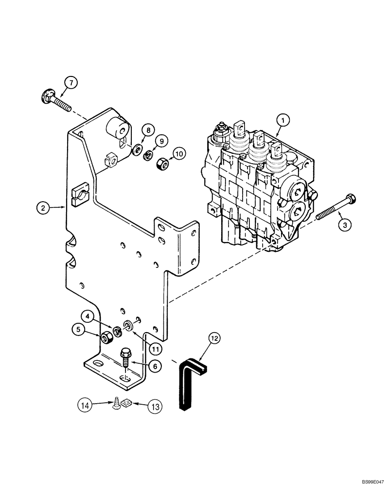 Схема запчастей Case 550H-IND - (08-13) - VALVE, CONTROL, MOUNTING (08) - HYDRAULICS