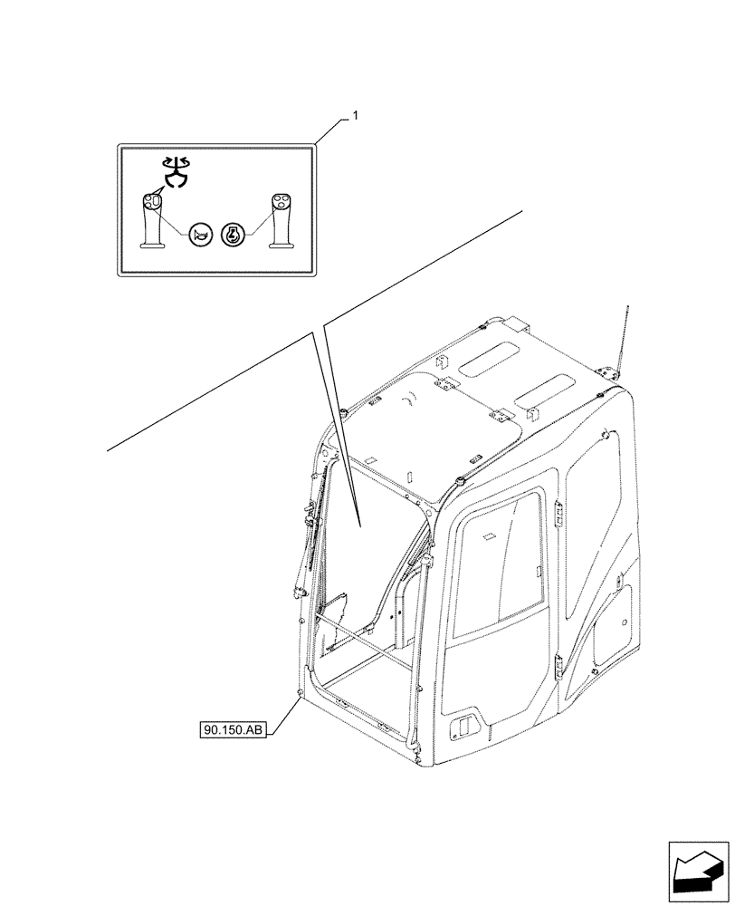 Схема запчастей Case CX130D - (90.108.AA[04]) - VAR - 461868, 461869, 461871 - DECAL, CONTROLS, HAMMER CIRCUIT, SHEARS, W/ ELECTRICAL PROPORTIONAL CONTROL (90) - PLATFORM, CAB, BODYWORK AND DECALS