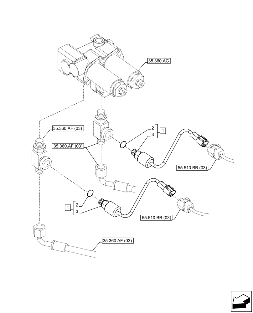 Схема запчастей Case CX300D LC - (55.425.AI) - VAR - 461863 - ROTATION, SPEED SENSOR, CLAMSHELL BUCKET, ROTATION, W/ ELECTRICAL PROPORTIONAL CONTROL (55) - ELECTRICAL SYSTEMS