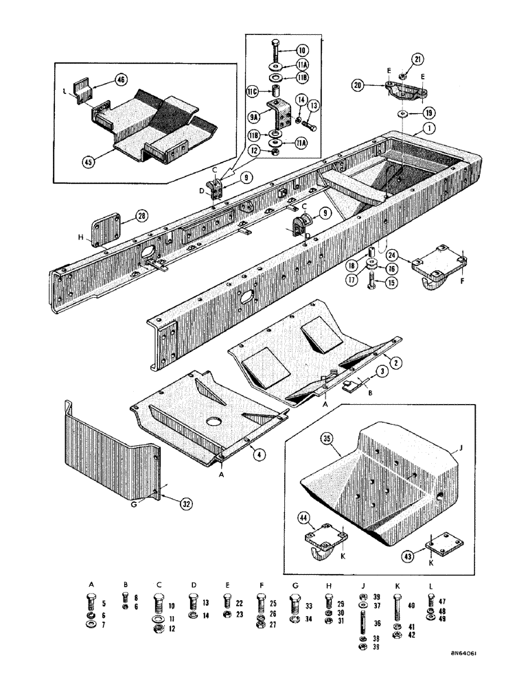 Схема запчастей Case 1000D - (006) - ENGINE FRAME AND RELATED PARTS (01) - ENGINE