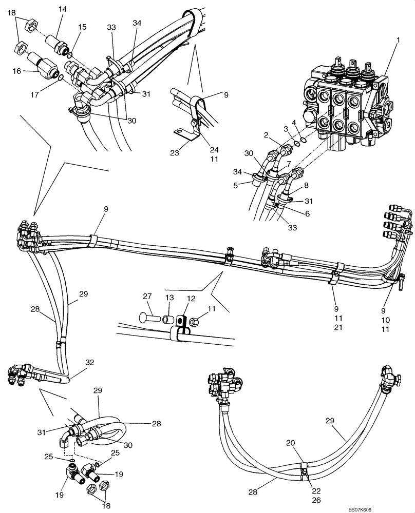 Схема запчастей Case 850L - (08-06) - HYDRAULICS - TILT AND ANGLE CIRCUITS (08) - HYDRAULICS