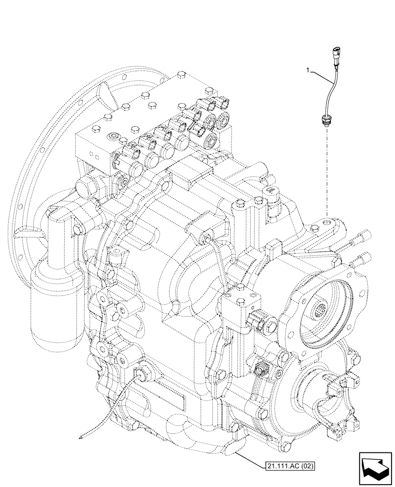 Схема запчастей Case 580SN WT - (55.022.AB[04]) - VAR - 423060, 423061 - TRANSMISSION, SEMI-POWERSHIFT, TEMPERATURE SWITCH (55) - ELECTRICAL SYSTEMS