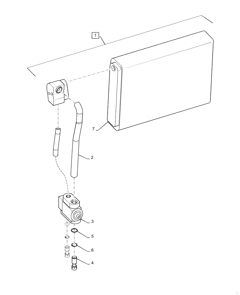 Схема запчастей Case 621F - (50.200.CA[01]) - AIR CONDITIONING EVAPORATOR (50) - CAB CLIMATE CONTROL