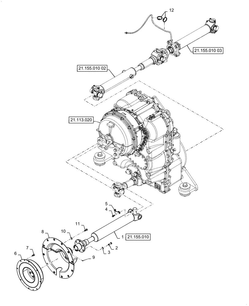 Схема запчастей Case 721F - (21.113.AT) - INPUT SHAFT INSTALLATION (21) - TRANSMISSION