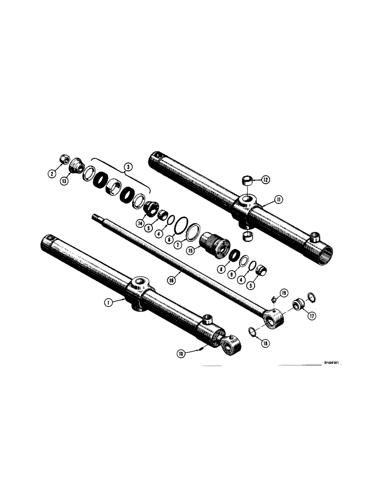 Схема запчастей Case 310F - (200) - D27826 DOZER LIFT HYDRAULIC CYLINDER (07) - HYDRAULIC SYSTEM