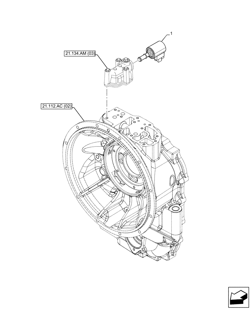 Схема запчастей Case 580SN - (55.024.AH[02]) - VAR - 423059 - TRANSMISSION, POWERSHUTTLE, SOLENOID VALVE, 4WD (55) - ELECTRICAL SYSTEMS