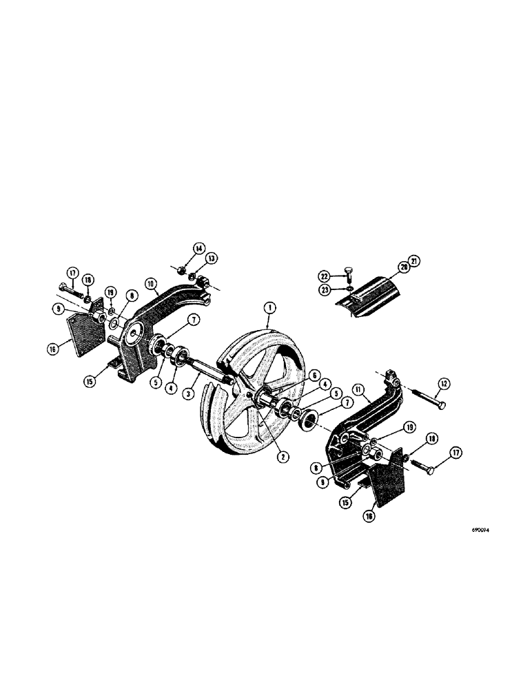 Схема запчастей Case 310G - (120[1]) - IDLER WHEEL (36" GAUGE) (04) - UNDERCARRIAGE