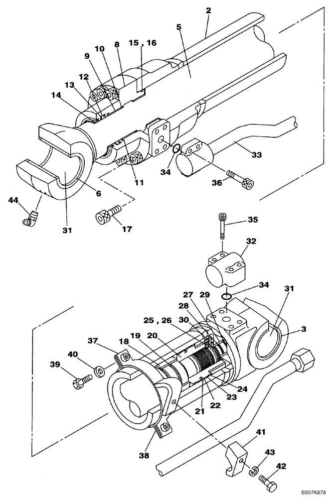 Схема запчастей Case CX225SR - (08-56) - CYLINDER ASSY, ARM - MODELS WITHOUT LOAD HOLD (08) - HYDRAULICS