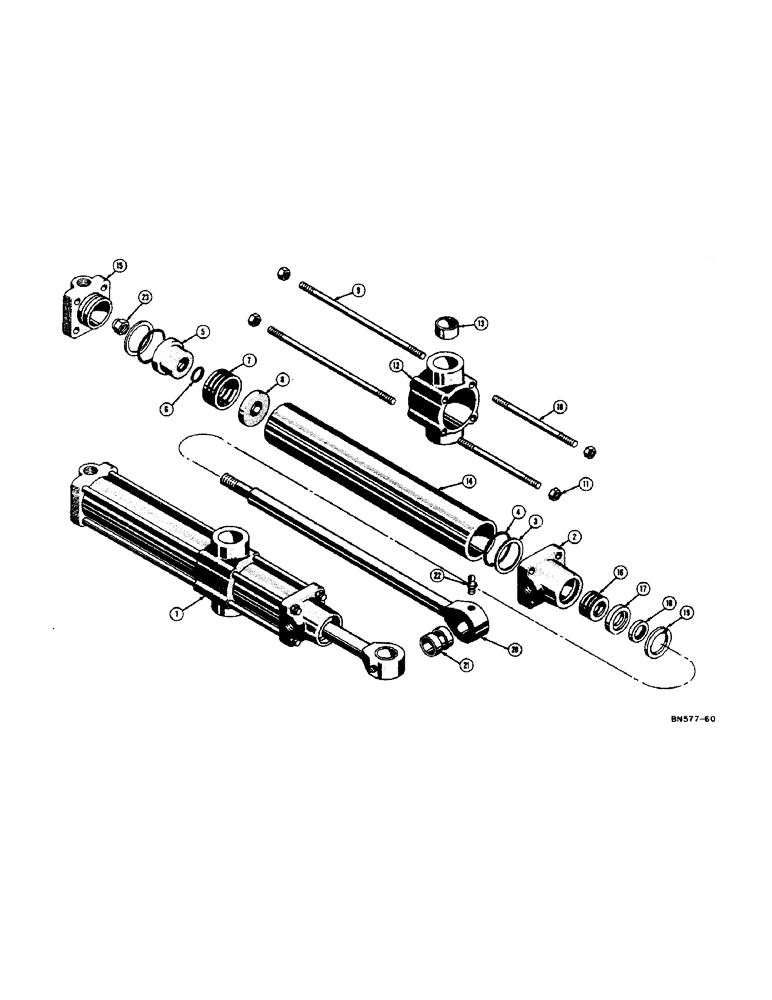 Схема запчастей Case 310D - (118) - D27696 SCARIFIER HYDRAULIC CYLINDER, A8282 THREE POINT HITCH (07) - HYDRAULIC SYSTEM