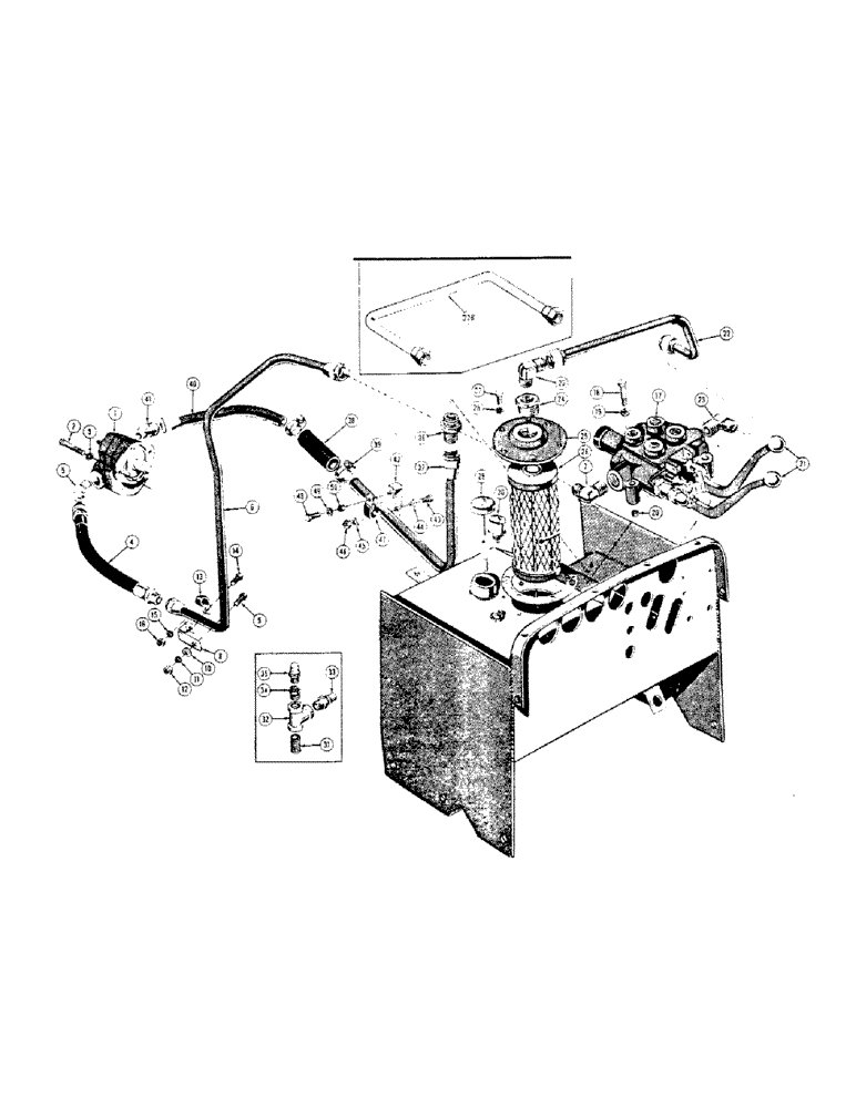 Схема запчастей Case 310 - (096) - BASIC TRACTOR HYDRAULICS (07) - HYDRAULIC SYSTEM