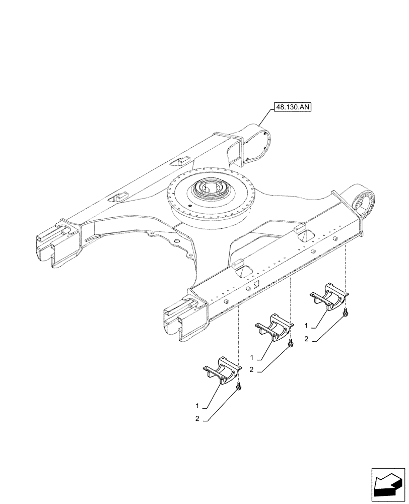 Схема запчастей Case CX160D LC - (48.100.AF[01]) - VAR - 461143 - TRACK CHAIN, GUIDE, TRIPLE (48) - TRACKS & TRACK SUSPENSION