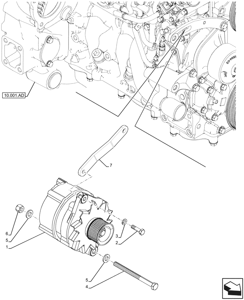 Схема запчастей Case 590SN - (55.301.AA) - ALTERNATOR (55) - ELECTRICAL SYSTEMS