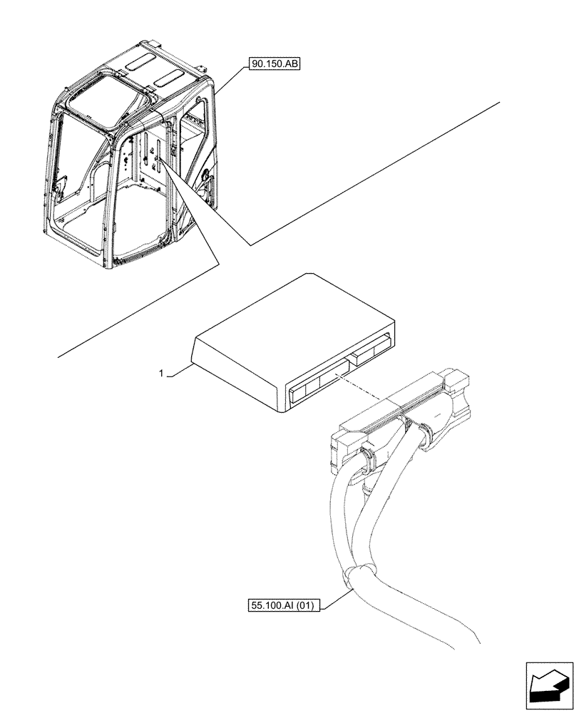 Схема запчастей Case CX160D LC - (55.640.AG) - ELECTRONIC CONTROL UNIT (55) - ELECTRICAL SYSTEMS