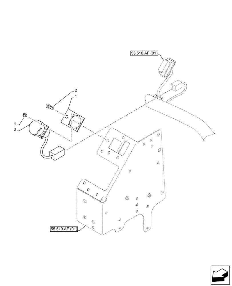 Схема запчастей Case CX130D LC - (55.100.AF) - CAB, HARNESS, TERMINAL CONNECTOR (55) - ELECTRICAL SYSTEMS