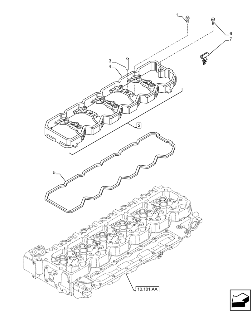 Схема запчастей Case F4HFE613W B003 - (10.106.AO[02]) - ROCKER ARM (10) - ENGINE