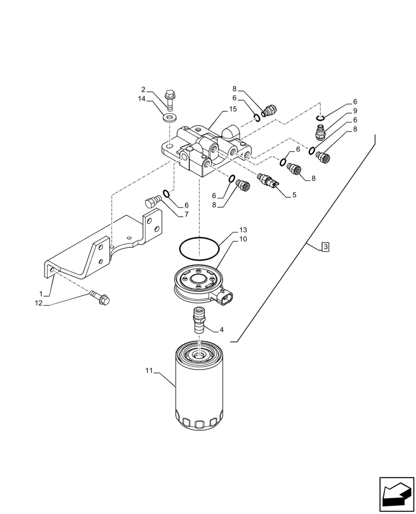 Схема запчастей Case F4HFE6136 B003 - (10.218.AD) - FUEL FILTER (10) - ENGINE