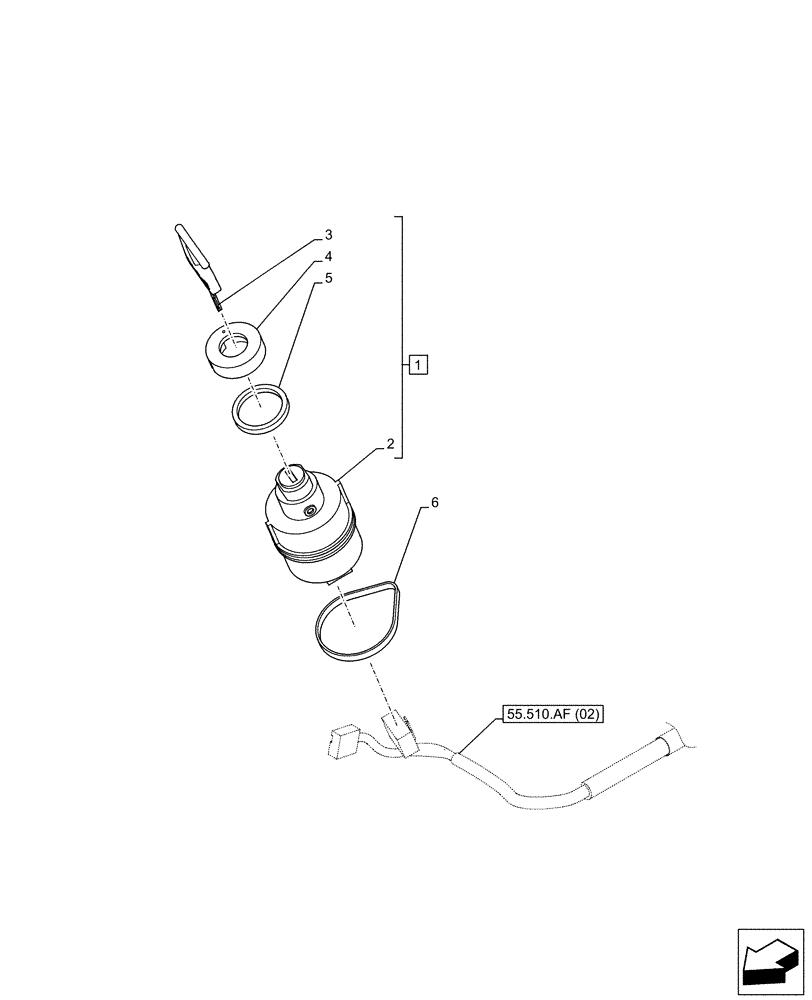 Схема запчастей Case CX130D LC - (55.201.AH) - IGNITION SWITCH (55) - ELECTRICAL SYSTEMS