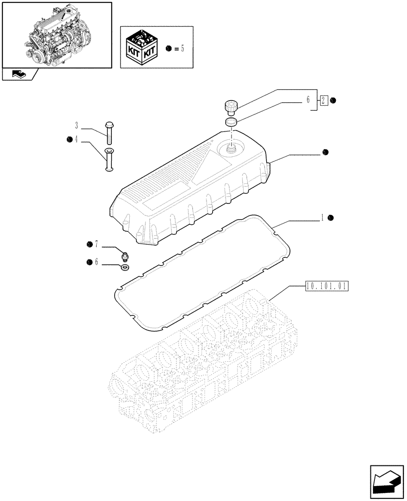 Схема запчастей Case F2CE9684U E151 - (10.101.02) - HEAD COVER (504008091) (01) - ENGINE