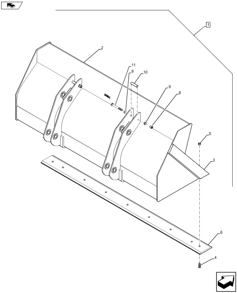 Схема запчастей Case 580SN - (88.082.08) - DIA KIT, BUCKET, GP, 82IN QC - CASE TLB (88) - ACCESSORIES