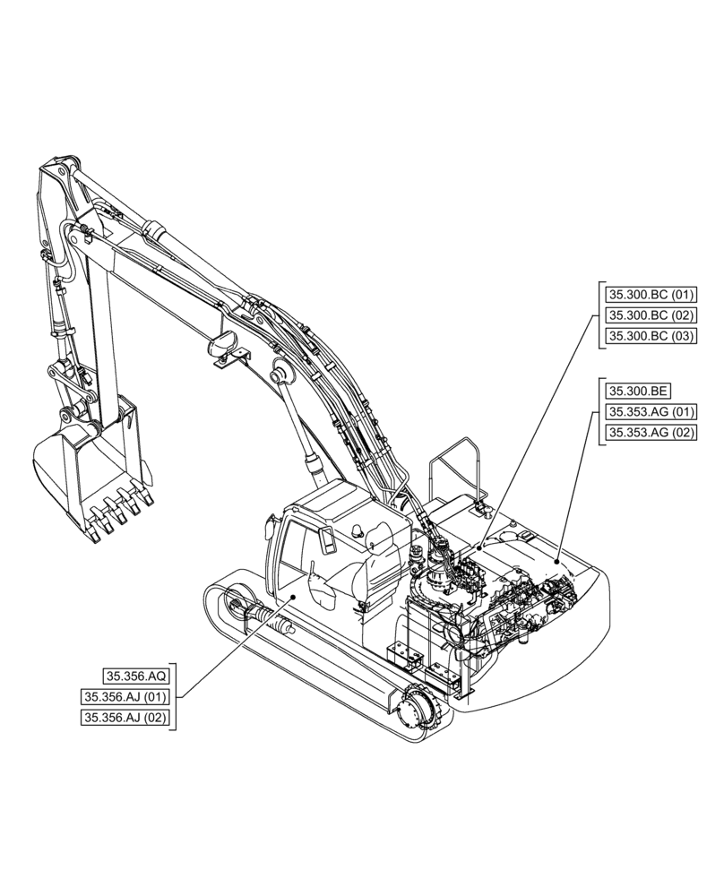Схема запчастей Case CX350D LC - (00.000.35[05]) - PICTORIAL INDEX - HYDRAULIC SYSTEMS (00) - GENERAL & PICTORIAL INDEX