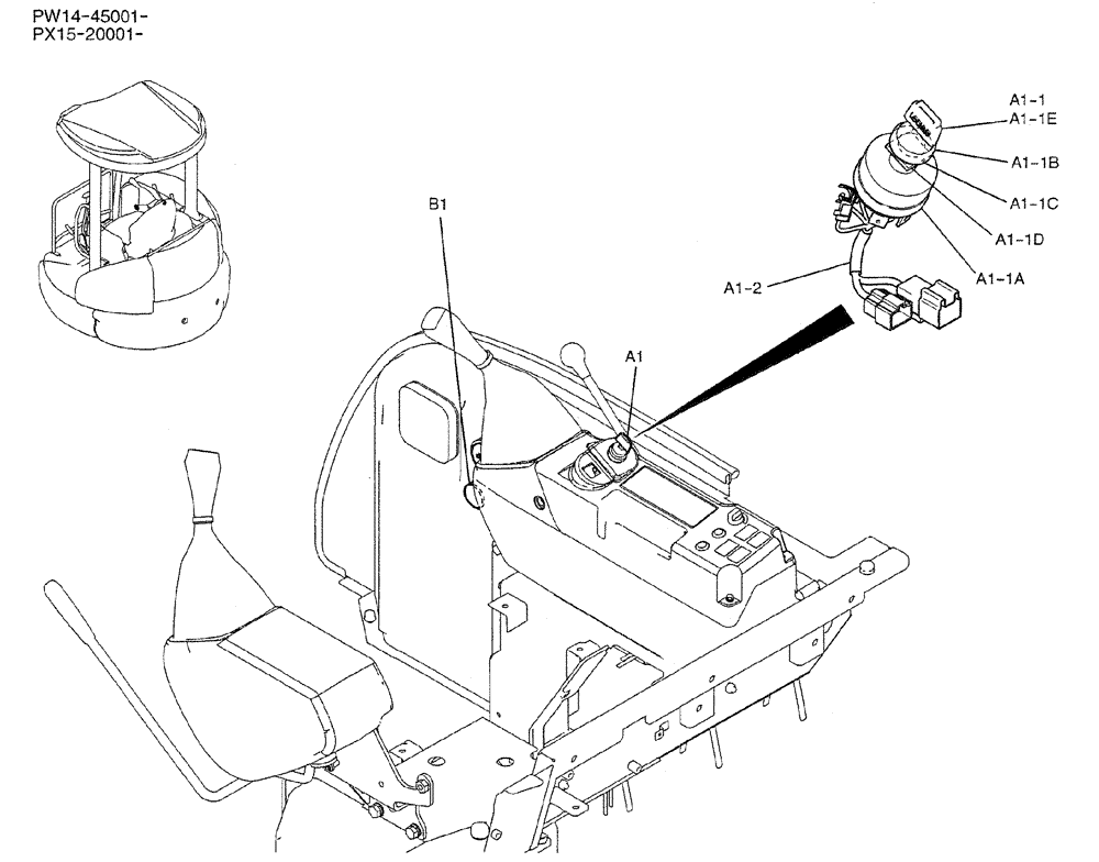 Схема запчастей Case CX31B - (01-071) - KEY ASSY (90) - PLATFORM, CAB, BODYWORK AND DECALS