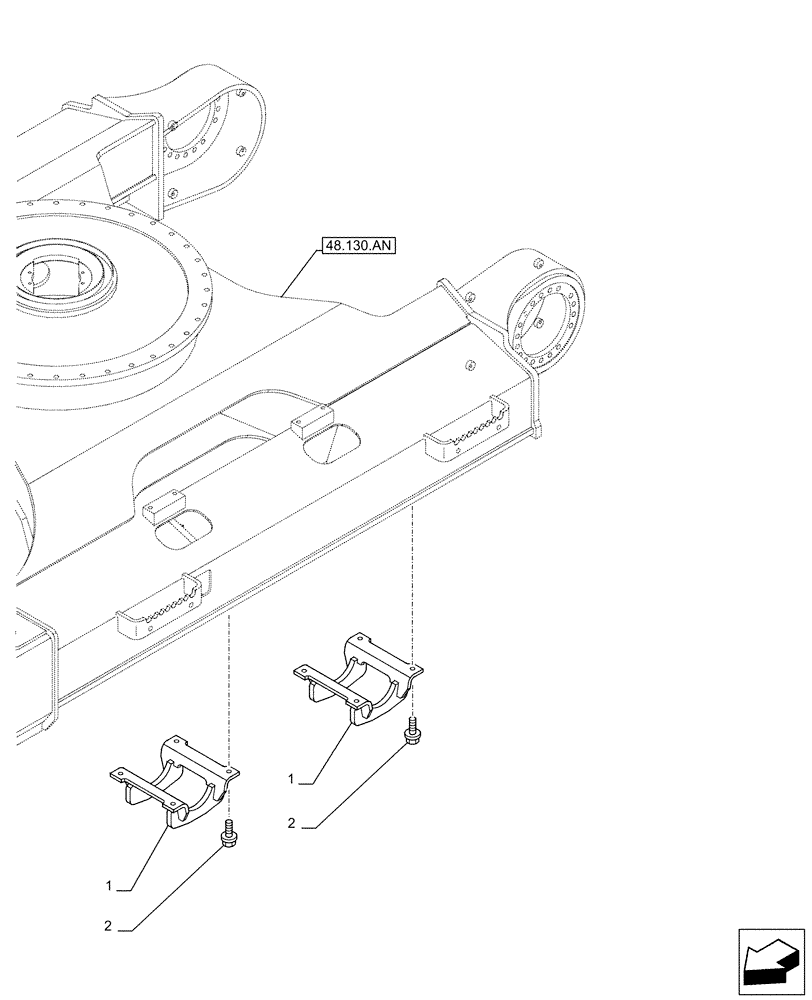 Схема запчастей Case CX130D LC - (48.100.AF) - VAR - 461542 - TRACK CHAIN, GUIDE, DOUBLE (48) - TRACKS & TRACK SUSPENSION