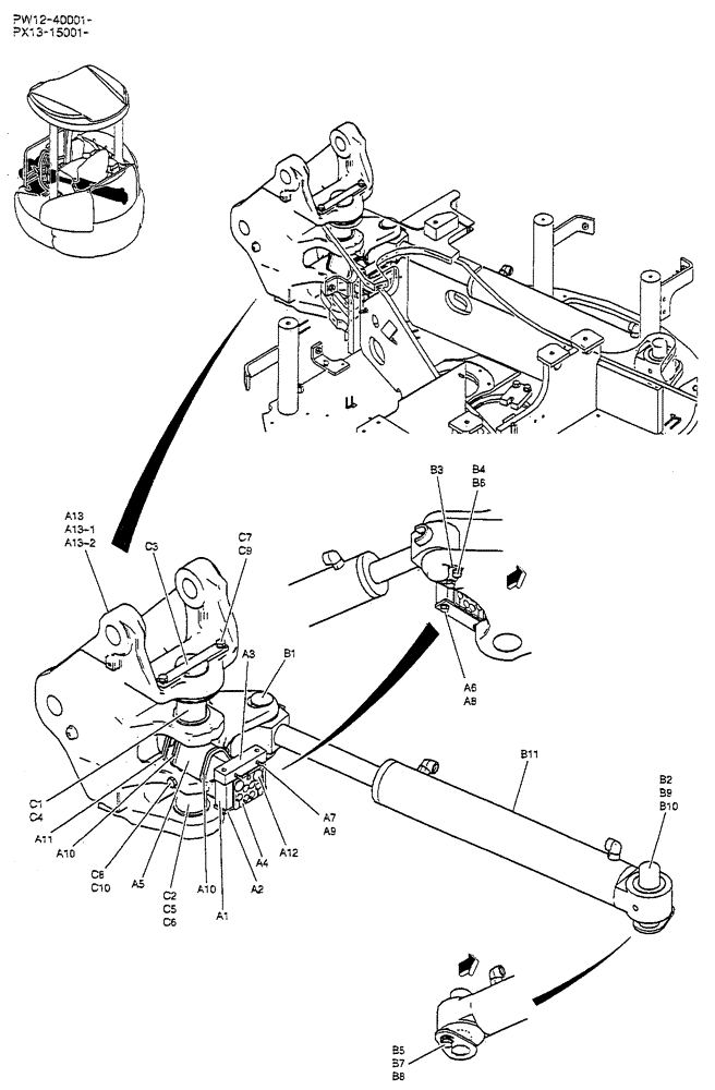 Схема запчастей Case CX36B - (01-002) - BRACKET ASSY, SWING (39) - FRAMES AND BALLASTING