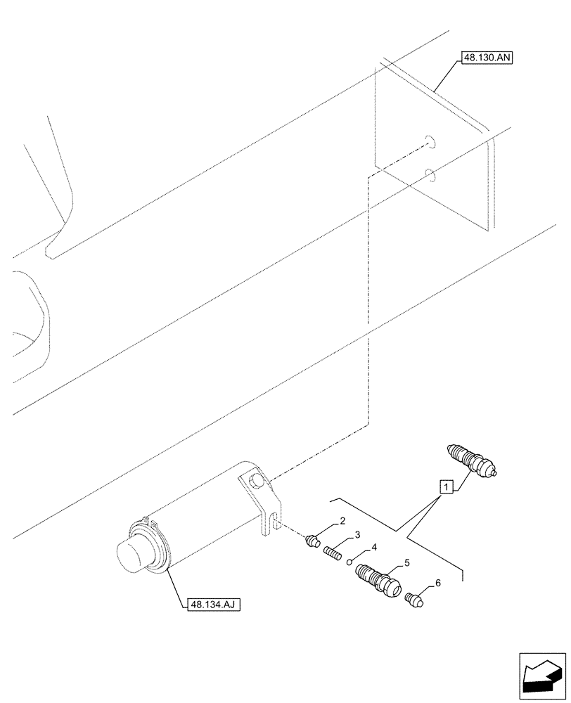 Схема запчастей Case CX130D LC - (48.134.AD) - TRACK CHAIN, CYLINDER, VALVE (48) - TRACKS & TRACK SUSPENSION