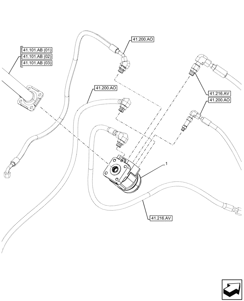 Схема запчастей Case 580SN - (41.200.CA) - POWER STEERING VALVE, CONTROL (41) - STEERING