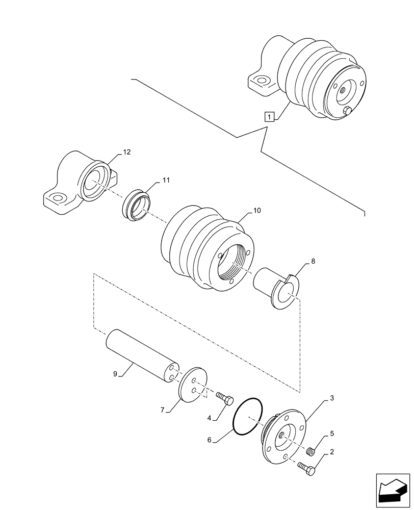 Схема запчастей Case CX130D - (48.138.AD[02]) - TRACK ROLLER, SUPPORT, COMPONENTS (48) - TRACKS & TRACK SUSPENSION