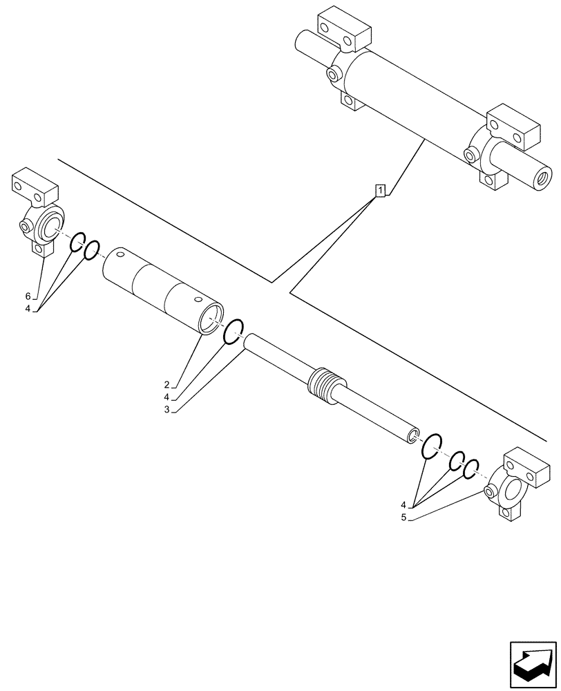 Схема запчастей Case 580SN - (41.216.AN[02]) - FRONT AXLE, STEERING CYLINDER, 2WD (41) - STEERING