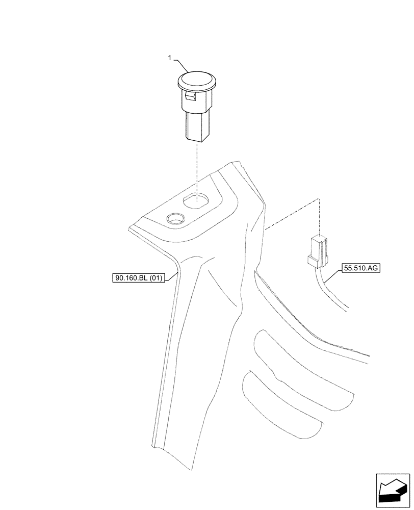 Схема запчастей Case CX350D LC - (55.050.AP) - SUN LOAD, SENSOR (55) - ELECTRICAL SYSTEMS