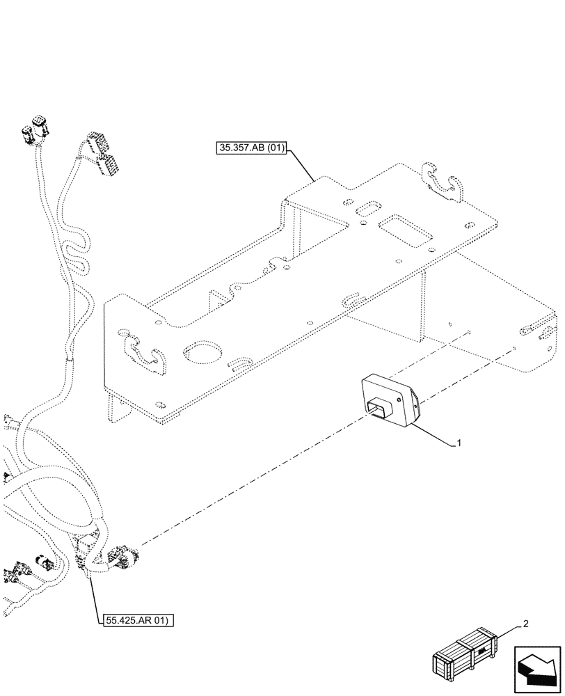 Схема запчастей Case 590SN - (55.640.AG[01]) - 6-SPOOL, 7-SPOOL, PILOT CONTROLS, ELECTRONIC CONTROL UNIT (55) - ELECTRICAL SYSTEMS