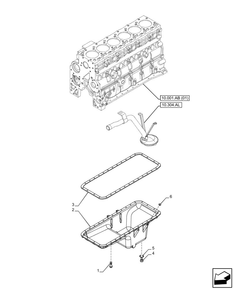 Схема запчастей Case F4HFE613T B002 - (10.102.AP) - ENGINE OIL PAN (10) - ENGINE