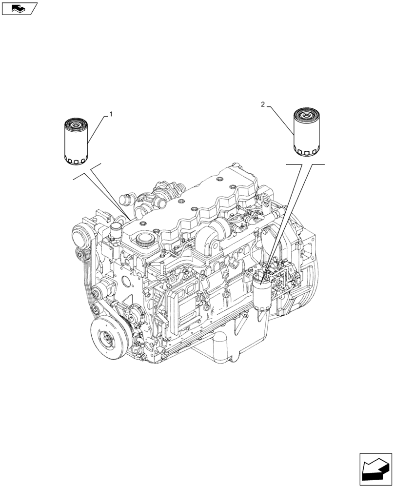 Схема запчастей Case F4HFE613S B004 - (05.100.03[01]) - FILTERS (05) - SERVICE & MAINTENANCE