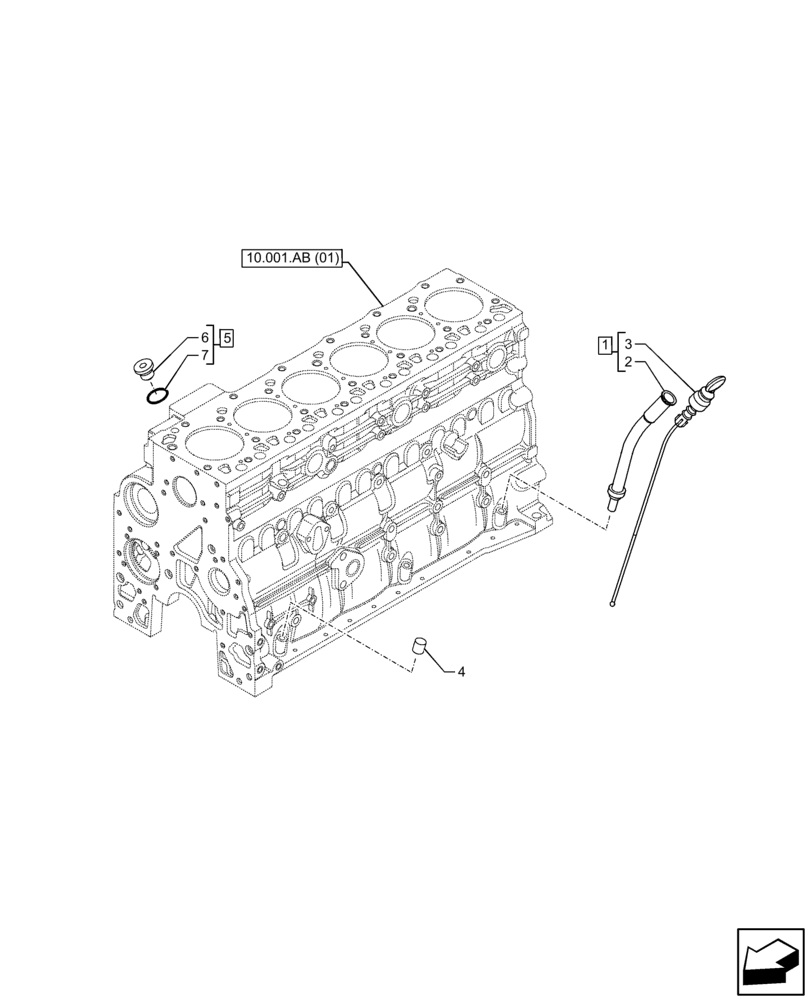 Схема запчастей Case F4HFE613W B003 - (10.304.AS) - DIPSTICK (10) - ENGINE