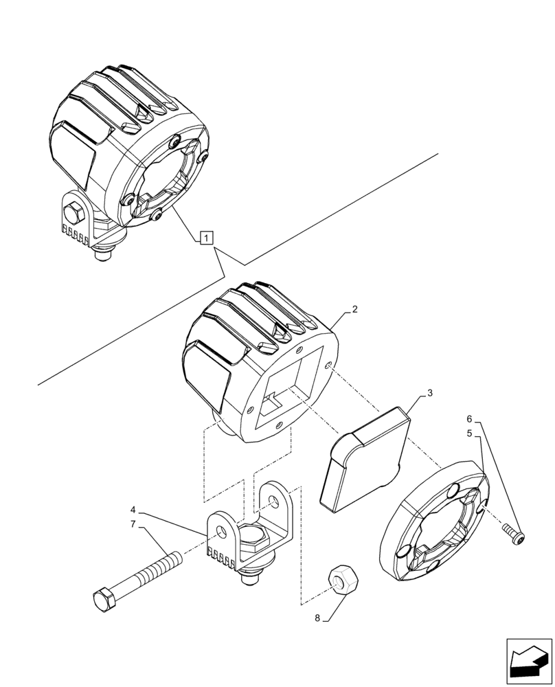 Схема запчастей Case CX210D LC - (55.404.CD[04]) - VAR - 488037, 488038 - REAR VIEW CAMERA, SIDE CAMERA, LIGHT, COMPONENTS (55) - ELECTRICAL SYSTEMS