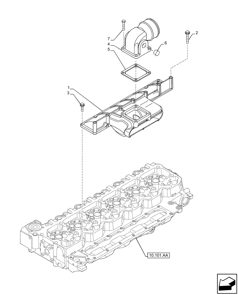 Схема запчастей Case F4HFE613T B002 - (10.254.AM) - INTAKE MANIFOLD (10) - ENGINE