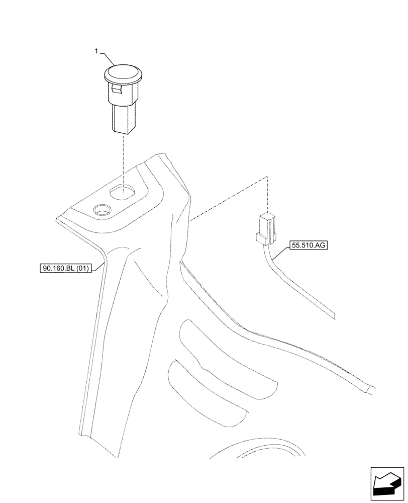 Схема запчастей Case CX300D LC - (55.050.AP) - SUN LOAD, SENSOR (55) - ELECTRICAL SYSTEMS