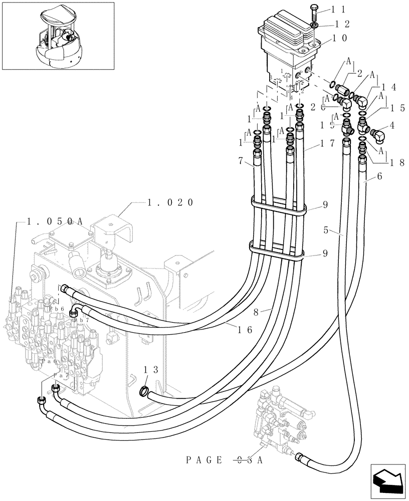 Схема запчастей Case CX31B - (1.080[07A]) - POWER STEERING CONTROL LINES PROPEL (35) - HYDRAULIC SYSTEMS