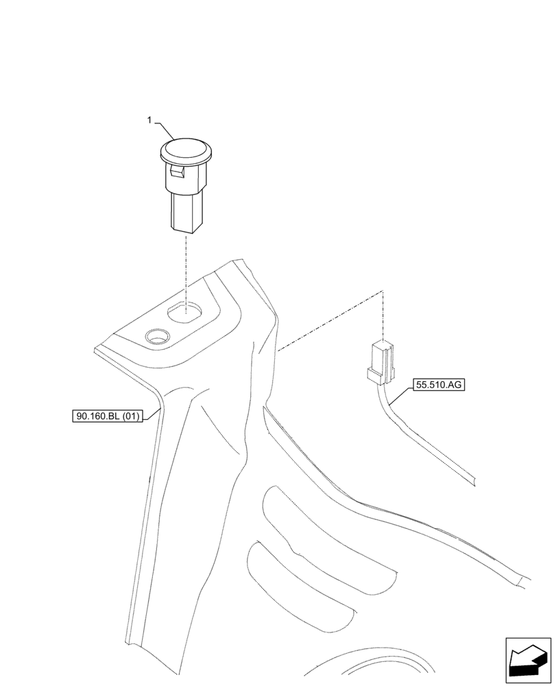 Схема запчастей Case CX250D LC - (55.050.AP) - SUN LOAD, SENSOR (55) - ELECTRICAL SYSTEMS