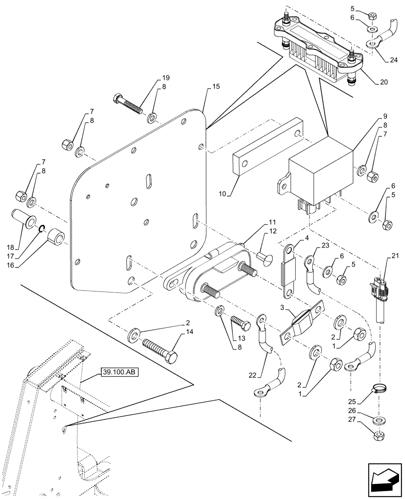 Схема запчастей Case 580SN WT - (55.202.AA[01]) - VAR - 423093 - GRID HEATER (55) - ELECTRICAL SYSTEMS