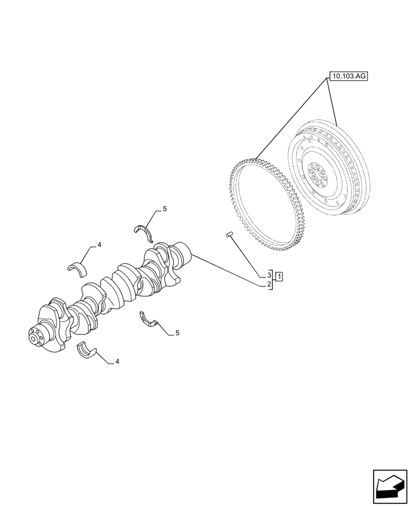 Схема запчастей Case F4HFE613S B004 - (10.103.AA) - CRANKSHAFT (10) - ENGINE