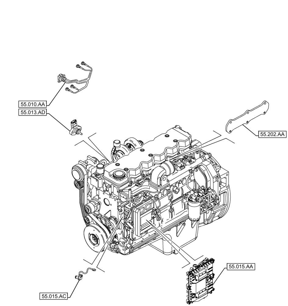 Схема запчастей Case F4HFE613S B004 - (00.000.55) - PICTORIAL INDEX - ELECTRICAL SYSTEMS (00) - GENERAL & PICTORIAL INDEX
