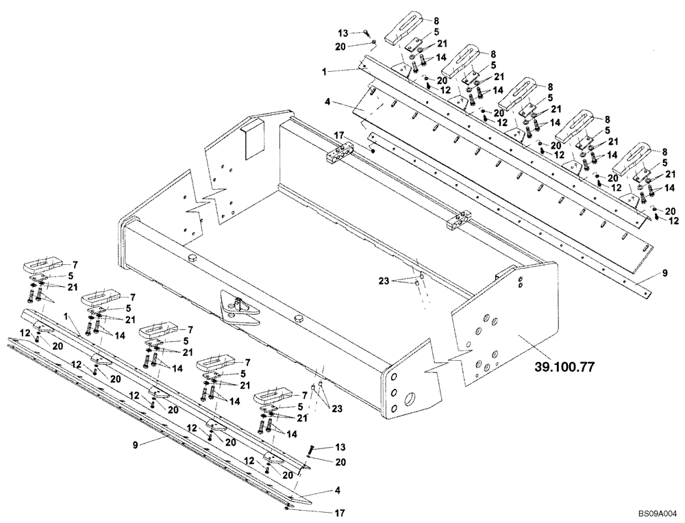 Схема запчастей Case SV212 - (39.100.30) - SCRAPER, ANTI-SLIP (39) - FRAMES AND BALLASTING