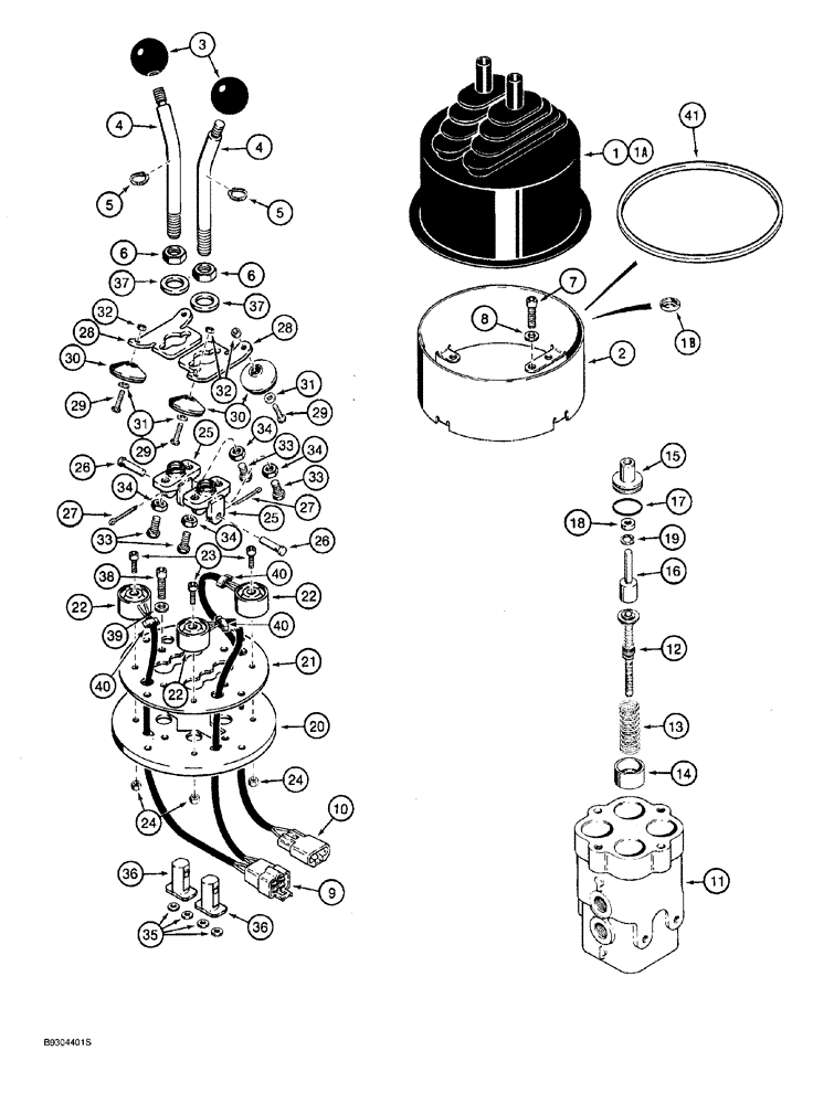 Схема запчастей Case 921 - (8-092) - DUAL LEVER REMOTE CONTROL VALVE 107389A1, P.I.N. JAK0022795 AND AFTER (08) - HYDRAULICS