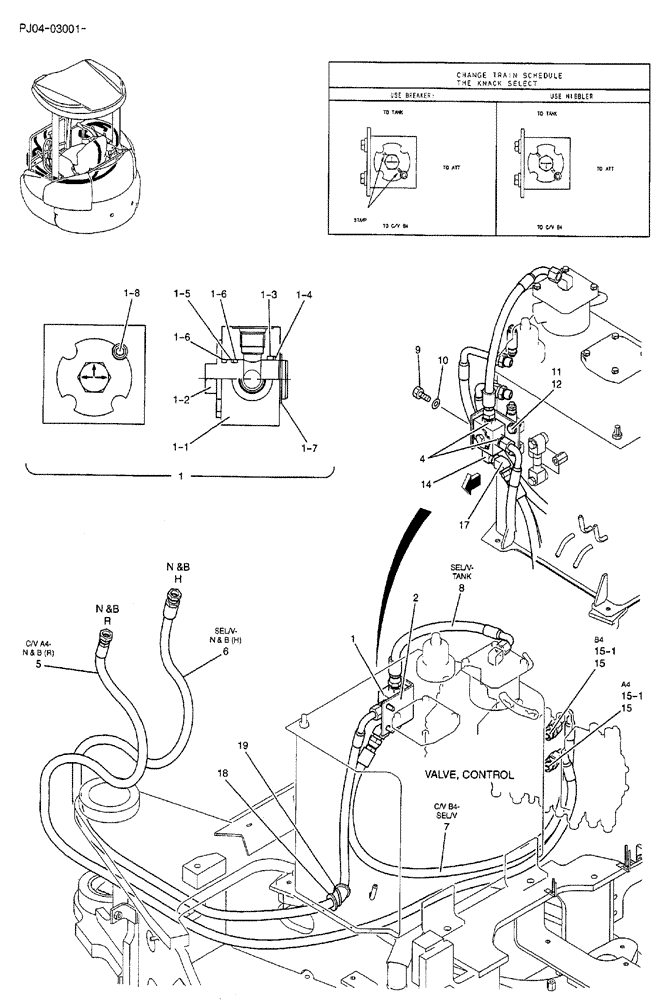 Схема запчастей Case CX50B - (02-029) - HYDRAULIC LINES, UPPER (NIBBLER & BREAKER) (05) - SUPERSTRUCTURE